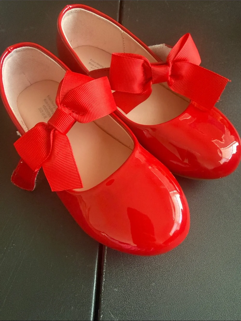 Girls' Red Patent Bow Mary Jane Kids Shoes